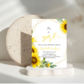 Invitation C'est une fille ! Baby shower de tournesol aquarel