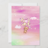 Invitation C'est une fille ! Baby shower des ballons roses de (Dos)