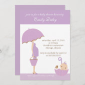 Invitation {c'est une fille!} baby shower d'invitation [lavan (Devant / Derrière)