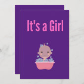 Invitation C'est une fille - Bain moussant (Devant / Derrière)