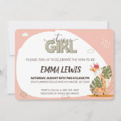 Invitation C'est une fille bébé Giraffe, Baby shower Invitati (Devant)