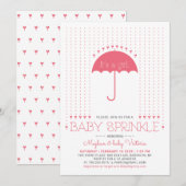 Invitation C'est une fille | Bébé sous les coeurs mignons et  (Devant / Derrière)