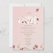 Invitation C'est une fille Blush Baby shower d'automne II (Devant)