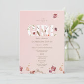Invitation C'est une fille Blush Baby shower d'automne II (Debout devant)