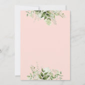 Invitation C'Est Une Fille Botanique Blush Baby shower Or Ros (Dos)
