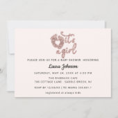 Invitation C'est une fille Custom New Baby Rose Parties scint (Devant)