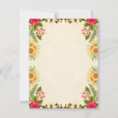 Invitation c'est une fille, éléphants baby shower rose tropic (Dos)