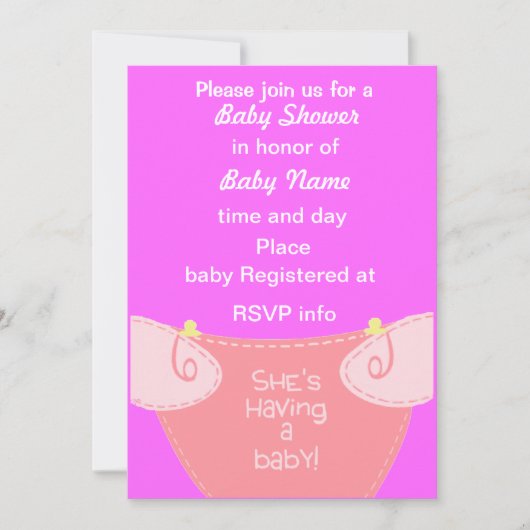 Invitation C'est une fille : Enregistrer L'Invitation Du Baby (Devant)