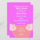 Invitation C'est une fille : Enregistrer L'Invitation Du Baby (Devant / Derrière)