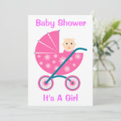 Invitation C'est une fille : Enregistrer L'Invitation Du Baby (Debout devant)