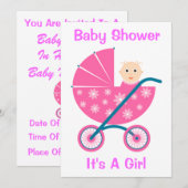 Invitation C'est une fille : Enregistrer L'Invitation Du Baby (Devant / Derrière)