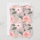 Invitation C'est une fille Fleurs aquarelles roses & Petit Oi (Dos)