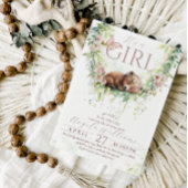 Invitation C'est une fille Floral Woodland Ours Bébé Fille Do