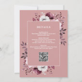 Invitation C'Est Une Fille Florale Rose Tout En Un Baby showe (Dos)