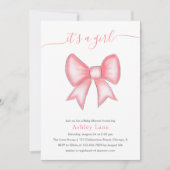 Invitation C'est une fille mignonne Baby shower de cabot rose (Devant)