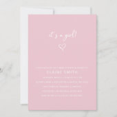 Invitation C'est une fille mignonne rose Baby shower moderne (Devant)