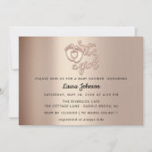Invitation C'est une fille Nouveau bébé Douche Rose Gold Hear (Devant)