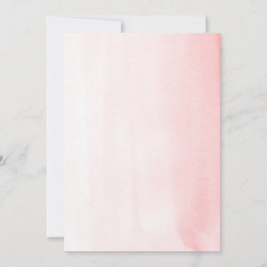 Invitation C'est une fille Pampas Baby shower rose en laiton (Dos)