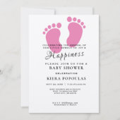 Invitation C'est une fille, pas de bébé Baby shower rose (Devant)