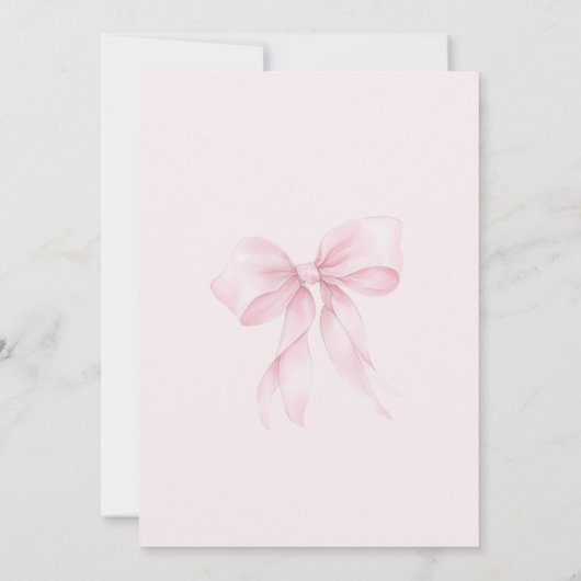 Invitation C'est une fille Pink Bow bébé fille douche (Dos)