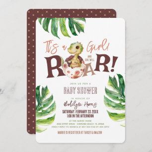 Invitation C'est une fille qu'elle va rôtir Baby shower d'oeu