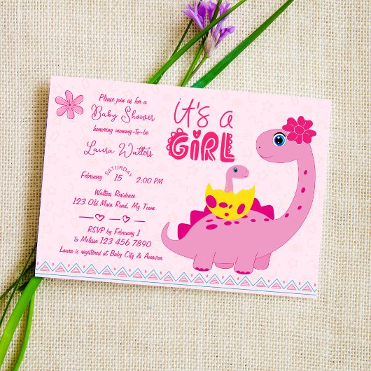 Invitation C'est une fille qui couve bientôt le baby shower d