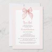 Invitation C'est une fille rose Baby shower de la mâchoire Co (Devant)