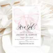 Invitation C'est une fille rose Bow Baby shower moderne éléga