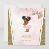 Invitation C'est une fille rose or ethnique Baby shower de fi (Dos)