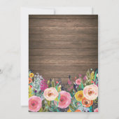 Invitation C'est une fille Rustique Baby shower Floral Invita (Dos)