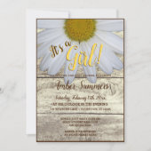 Invitation C'est une fille Rustique Floral Daisy Baby shower  (Devant)