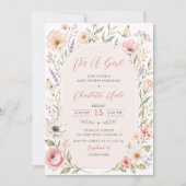 Invitation C'est une fille Shower Floral pour Bébé (Devant)