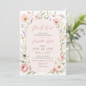 Invitation C'est une fille Shower Floral pour Bébé (Debout devant)