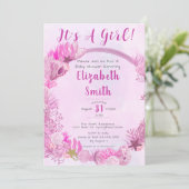 Invitation C'est une fille sous le Baby shower rose mou de la (Debout devant)