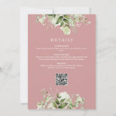 Invitation C'est une fille, verdure rose, tout-en-un pour une (Dos)
