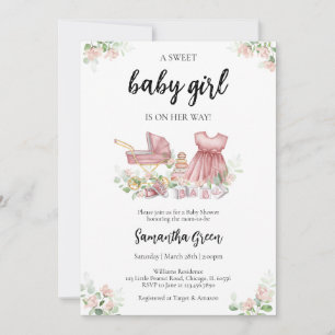 Invitation C'est une fille Vêtements pour bébé Baby Shower