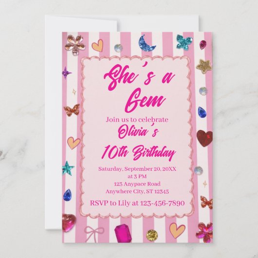 Invitation C'est une Gem Anniversaire (Devant)
