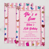 Invitation C'est une Gem Anniversaire (Devant / Derrière)