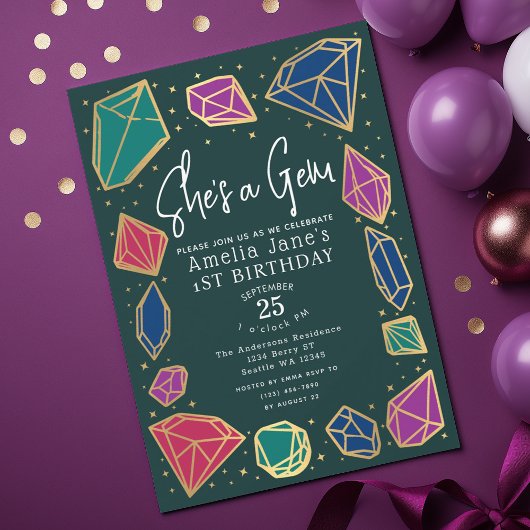 Invitation C'est une Gem Crystals Gemstone Geology Kid Annive