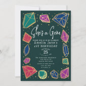 Invitation C'est une Gem Crystals Gemstone Geology Kid Annive (Devant)