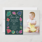 Invitation C'est une Gem Crystals Gemstone Kid Photo Annivers (Devant)