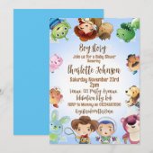 Invitation C'est une histoire de garçon Baby shower Invitatio (Devant / Derrière)