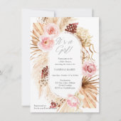 Invitation C'est une jeune fille boho arche fleurie moderne a (Devant)