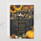 Invitation C'est une jeune fille rustique automne tournesol b (Devant)