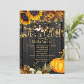 Invitation C'est une jeune fille rustique automne tournesol b (Debout devant)