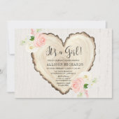 Invitation C'est une jeune fille rustique valentines florales (Devant)