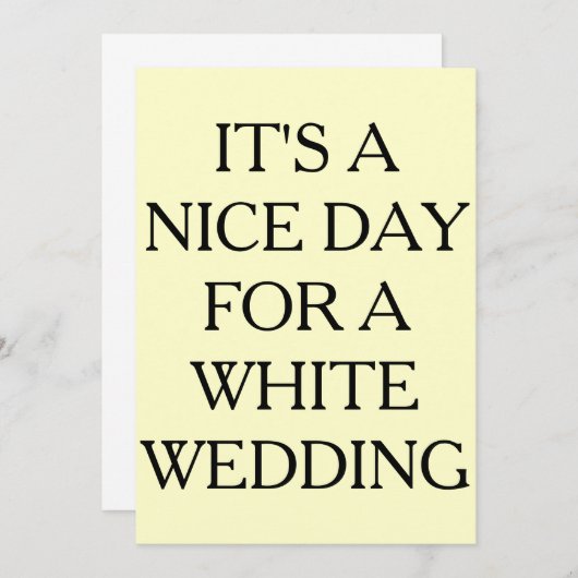 INVITATION C'EST UNE JOURNÉE AGRÉABLE POUR UN MARIAGE BLANC,  (Devant / Derrière)