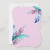 Invitation C'est une licorne d'aquarelle tribale sauvage (Dos)