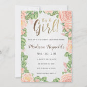 Invitation C'est une obscurité florale d'invitation de baby (Devant)