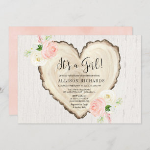 Invitation C'est une petite valentines florales rustiques dou